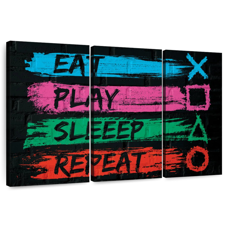 Senne Eat Play Sleep Répétition, H 32 po x l 50 po