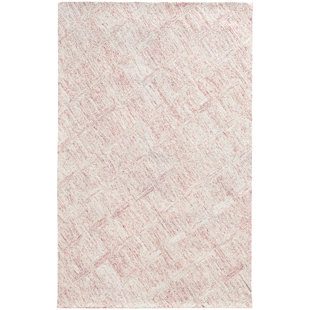 Colorscape Hand Tufted Wool Loop Pile Salmon Pink/Beige/Purple Area Rug