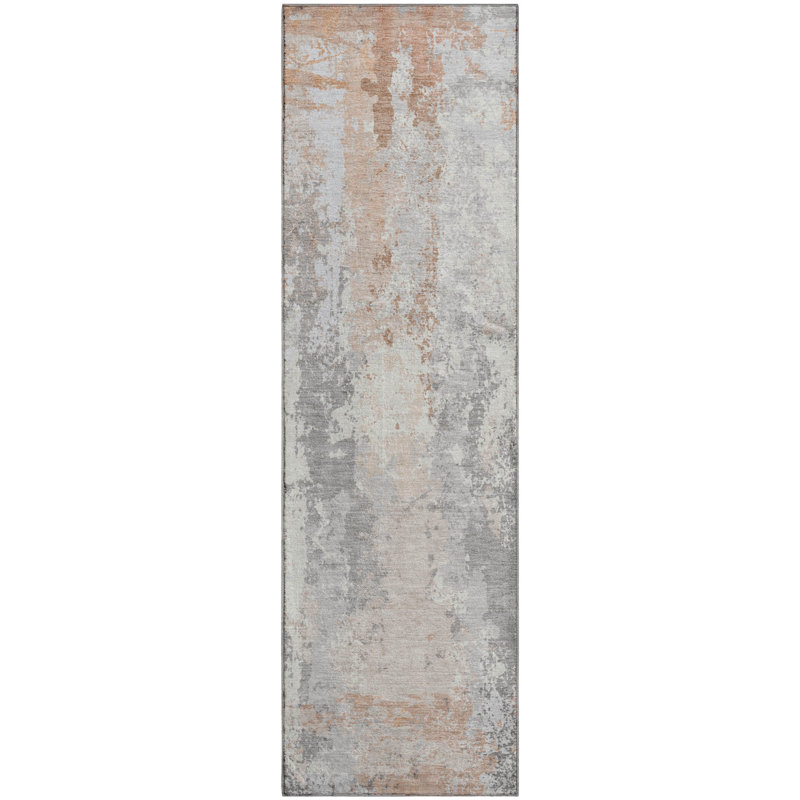 Tapis abstrait lavable à la machine de qualité supérieure AMF1848, Tapis de couloir 2 pi 3 po x 7 pi 6 po
