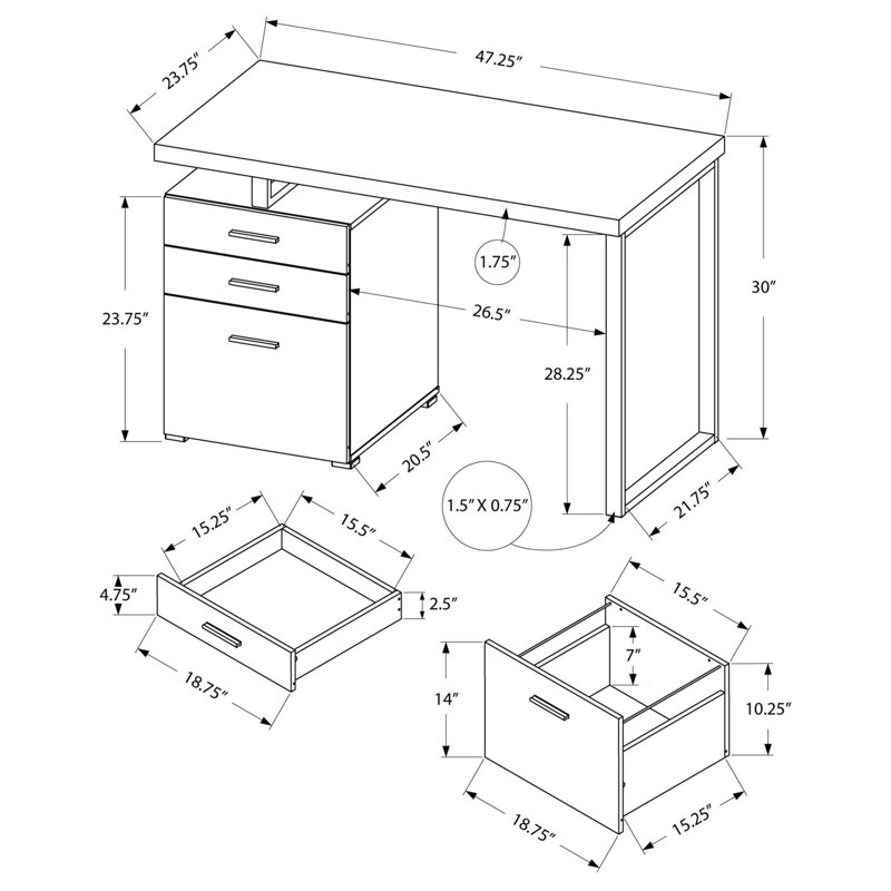 Bureau en bois massif 
