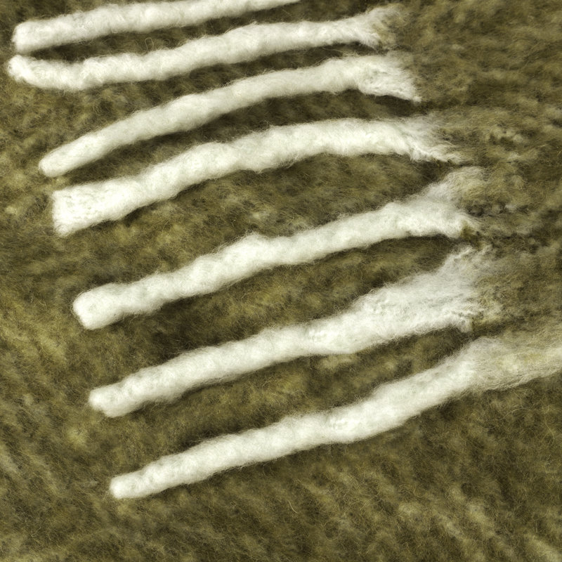 Rawton Ombre Hand Woven Throw Blanket, Natural/Moss