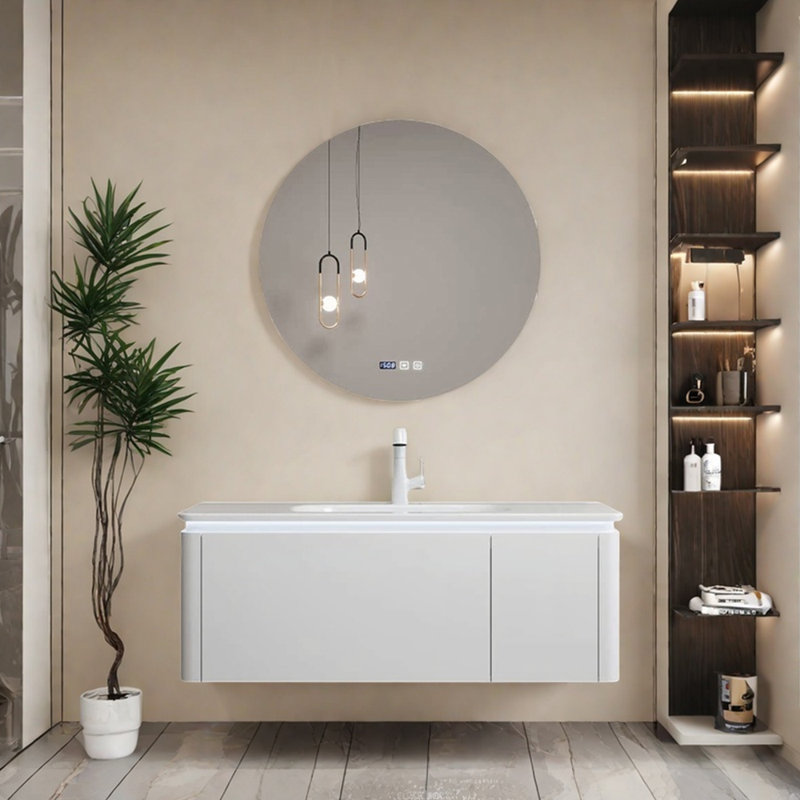 Simple modern style bathroom cabinet, White