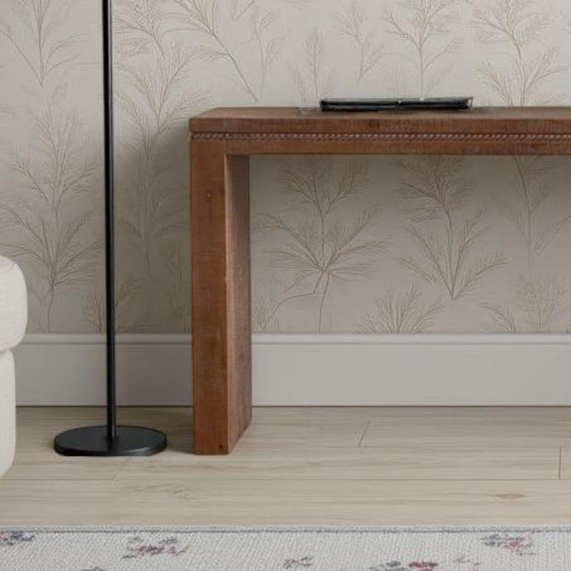 64" Retro Solid Wood Console Table - Narrow Sofa Table Behind Couch (Entryway Hallway Table with Waterproof Top)