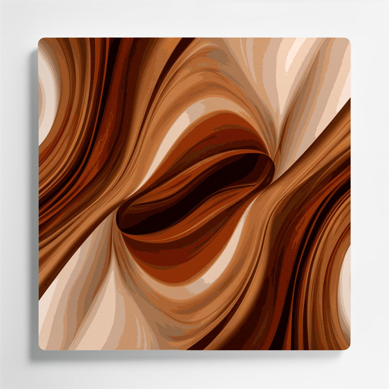 Gradient Abstract 52 Brown Metal Wall Art, 16" H x 16" W
