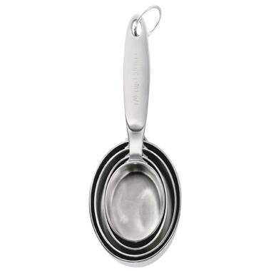 CRESTWARE Measuring Cup: Dry/Liquid, 0.25 C Capacity, Stainless Steel, 4  Pieces, Gray, NSF Certified