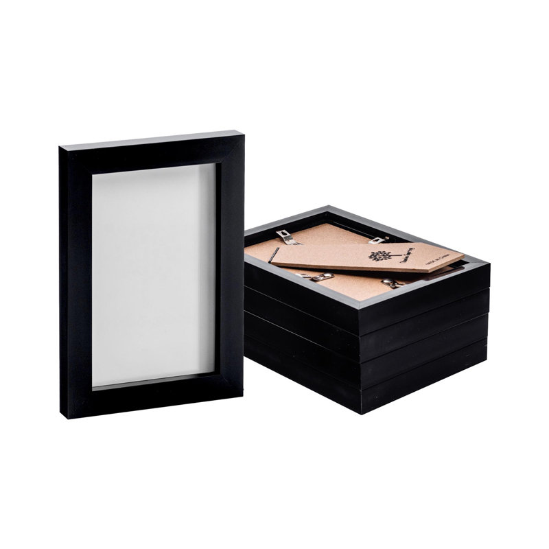 Nicola Spring Photo Frames with 4" x 6" Mount, Black, 12.50cm W x 17.50cm H x 2cm D