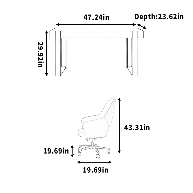 Zella, 29.92" H x 47.24" W x 23.62" D