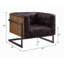 Chaise d'appoint touffetée en ébène antique et chêne rustique