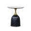 Table d'appoint Bridgeview - Table d'appoint ronde avec plateau en faux marbre et base piédestal en métal