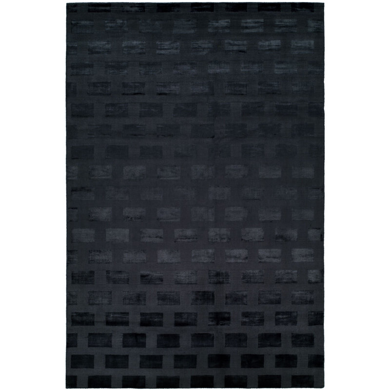 Geometric Area Rug in Deep Navy, Rectangle 2' x 3'