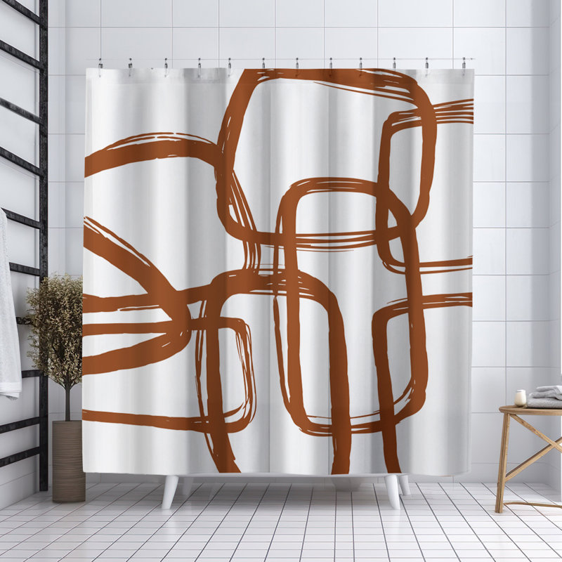 Rideau de douche Coco, Orange brûlé