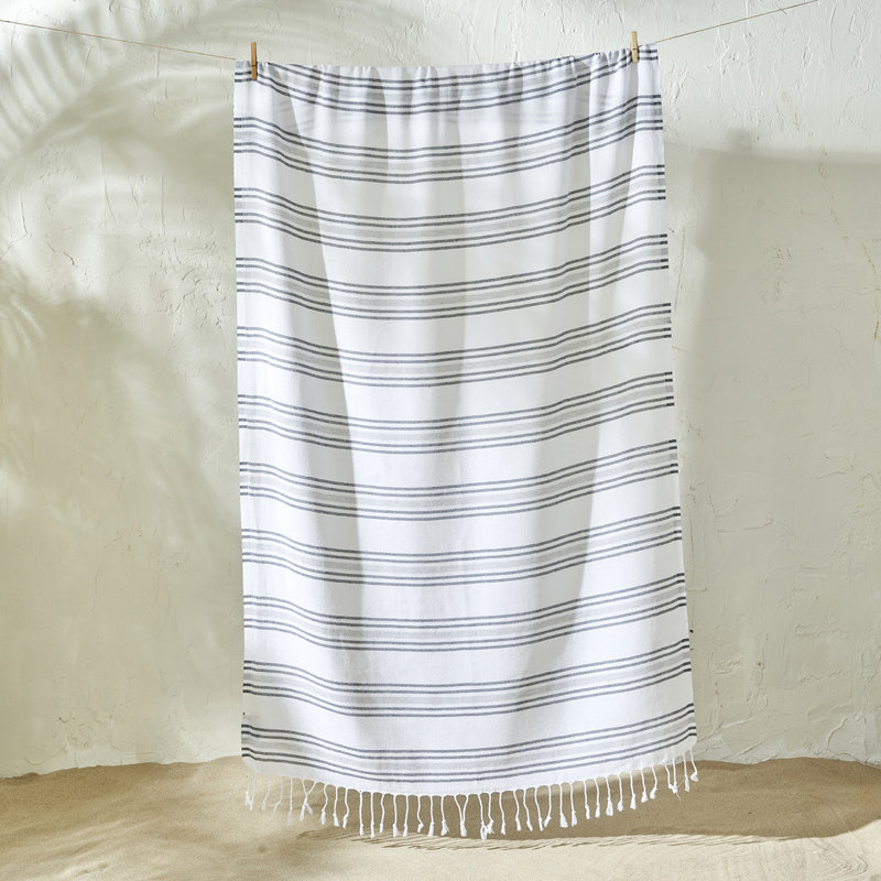 Stripe Turkish Cotton Peshtemal, Green