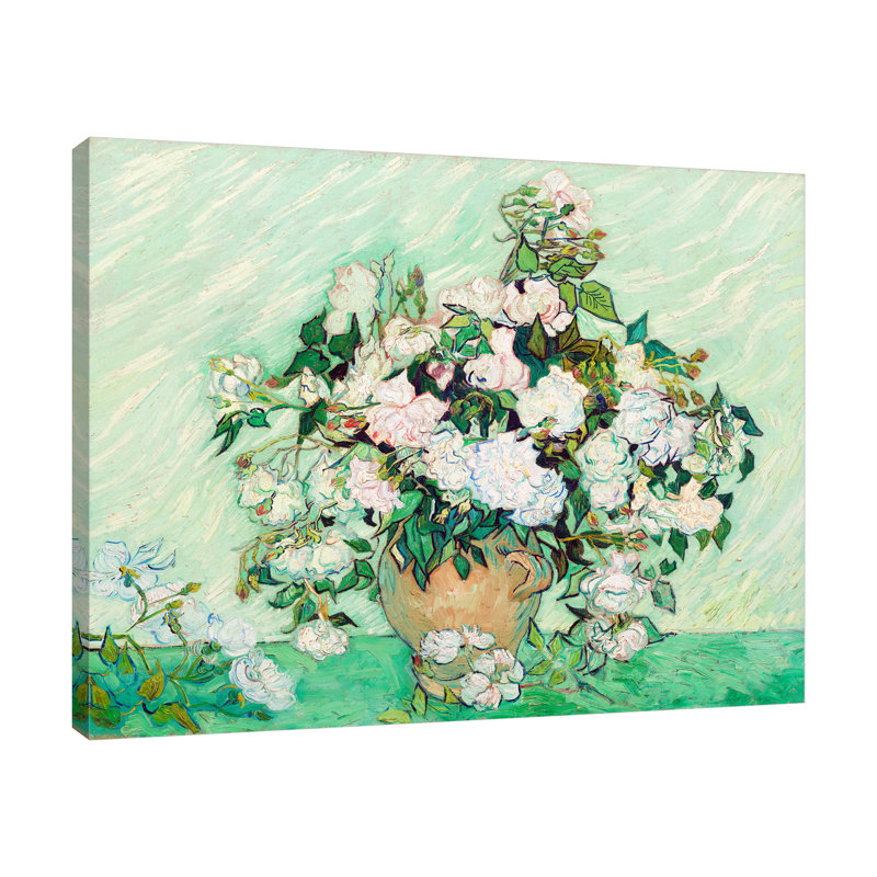 Vincent Van Gogh " Roses II " by Vincent Van Gogh, 24" H x 30" W x 1.5" D