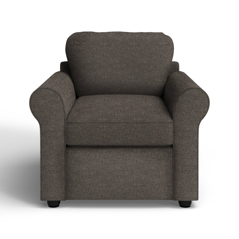Warrington Upholstered Armchair, Drusky Charcoal Sustain® Basketweave