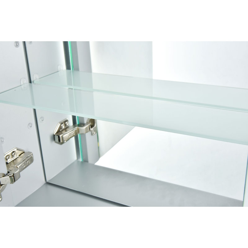 Armoire à pharmacie encastrée sans cadre avec éclairage DEL Bradd, H 39,5 po x l 23,5 po x P 5,5 po