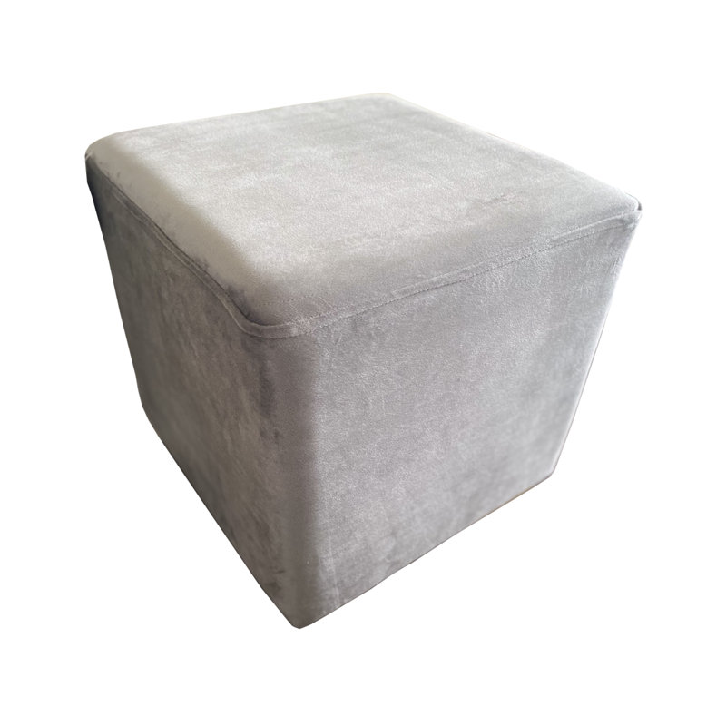 Alanieta Velvet Ottoman, Gray Velvet
