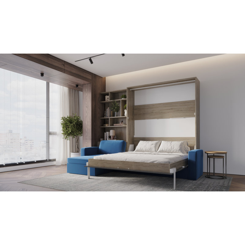 Neidelin Upholstered Bed, Beige/Grey/Navy