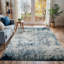 Wyona Power Loom Dark Blue/White/Charcoal Rug-2133754318