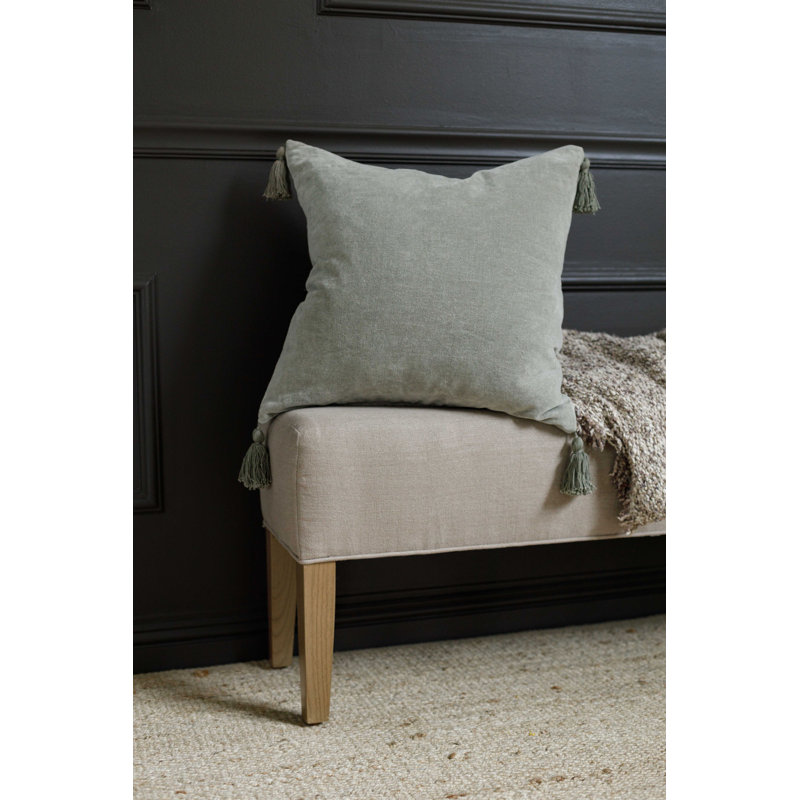 Bianca Velvet Pillow Cover & Insert, Sage, Square 20", Feather