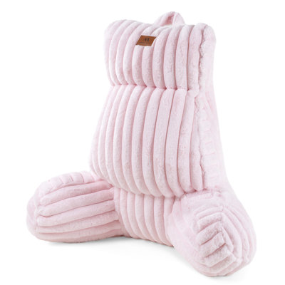Coussin de dossier en fausse fourrure avec poche, support ergonomique pour se détendre, lire et se reposer
