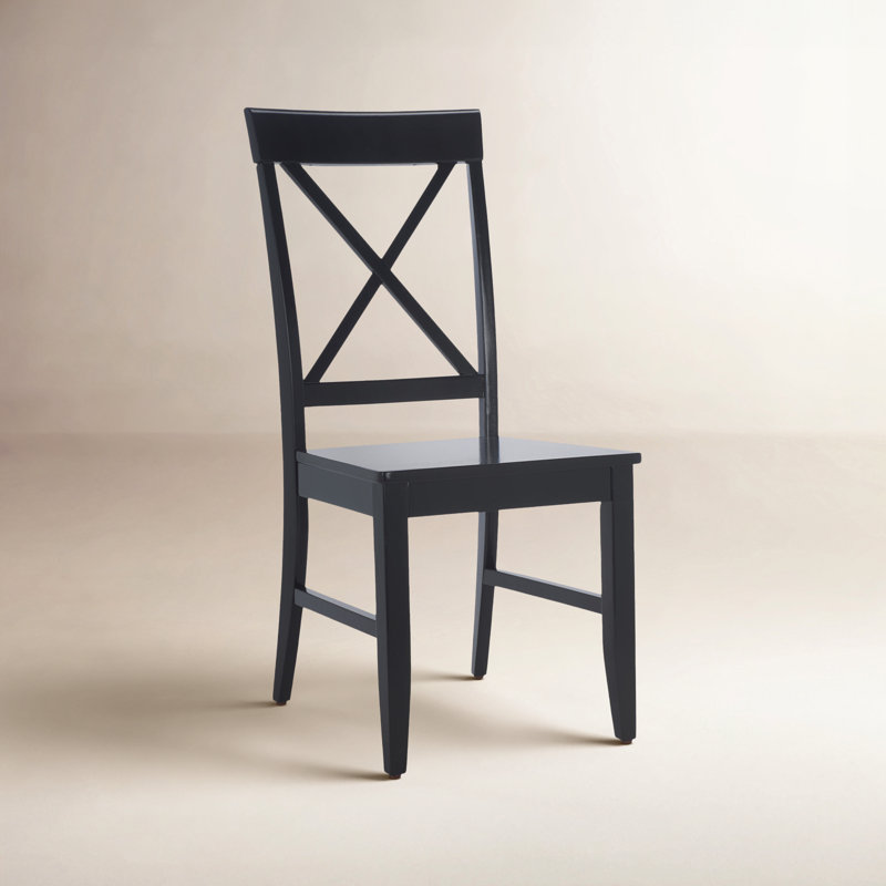 Chaise d'appoint à dossier en X Cierra, Noir, noir, noir, noir