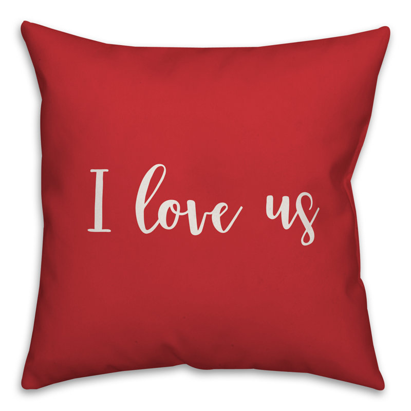  Coussin décoratif I Love Us, Housse de coussin, Rouge / Blanc