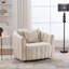 Fauteuil demi-tonneau surdimensionné pivotant à 360 ° avec capitonnage et oreillers
