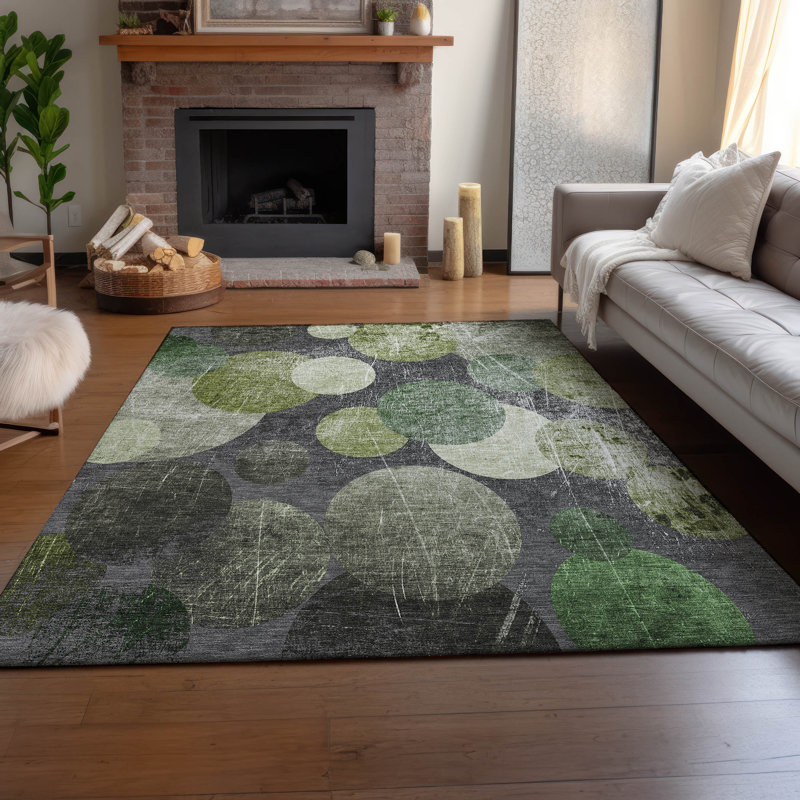 Tapis vert Cerrito AMF556 lavable à la machine de qualité supérieure, Rectangulaire 8 pi x 10 pi