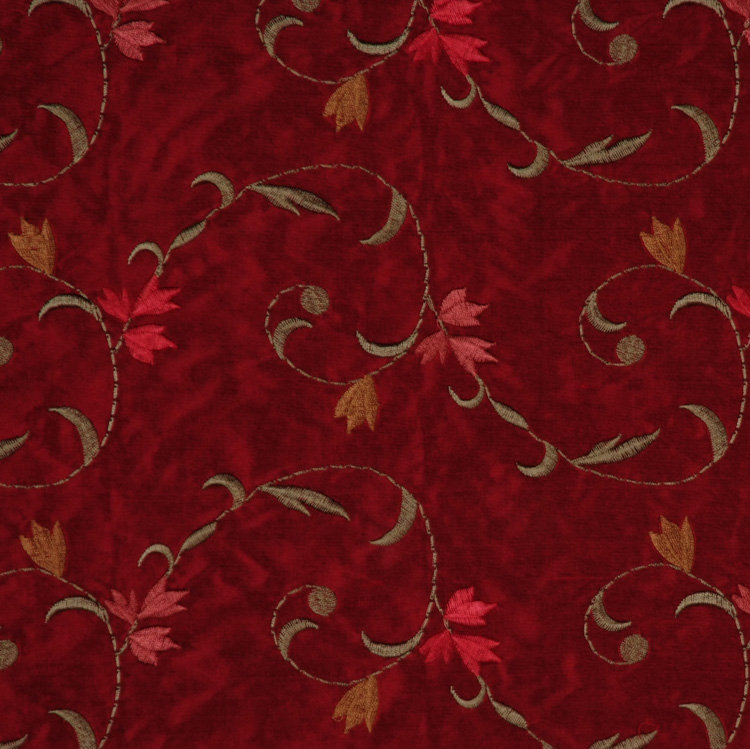 Premier Floral/Foliage Fabric, Red