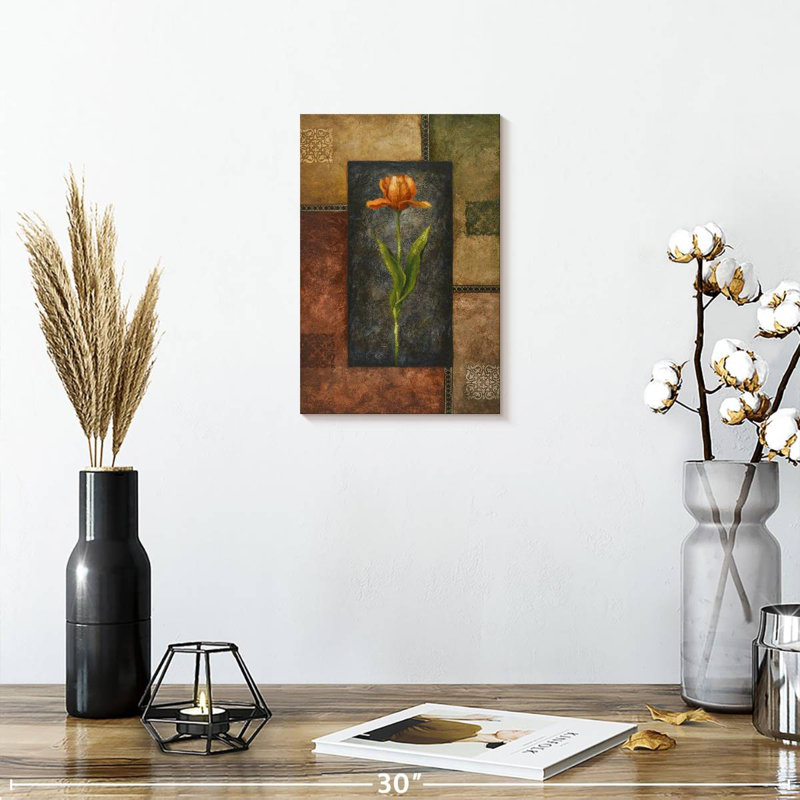 Antique Orange Tulip, 12" H x 8" W