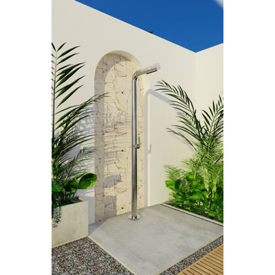82.68 in. H Stainless Steel Free Standing Outdoor Shower Temperature Controlled