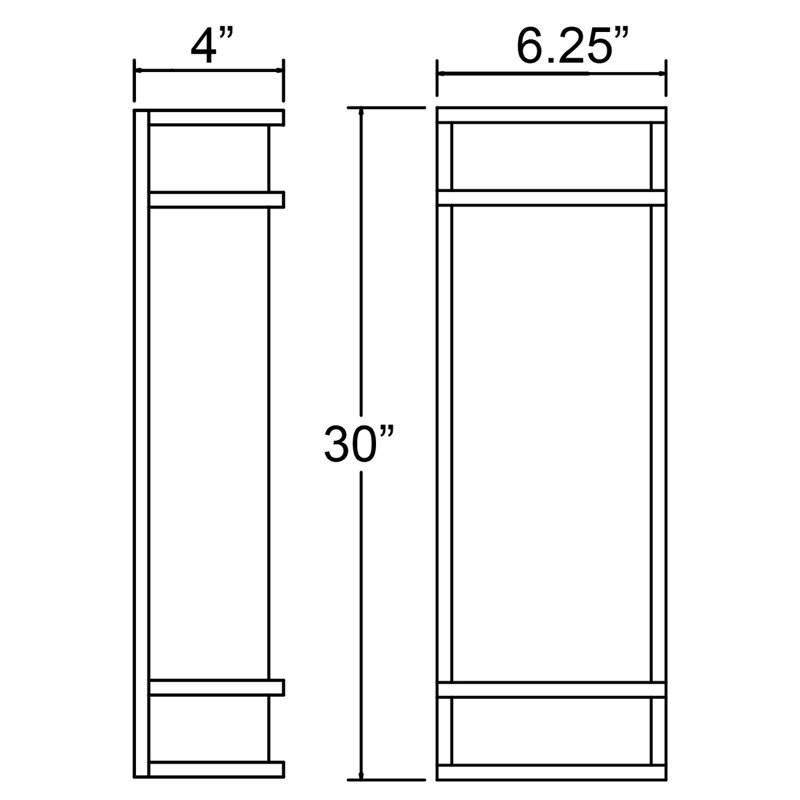 Badina Wall Light, Satin, 30" H x 6" W x 4" D