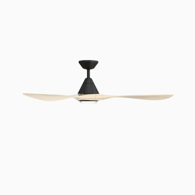 Ventilateur de plafond intelligent à 3 pales en bois naturel Carve avec télécommande incluse