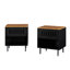Tables de chevet à portes rayées de style Mid-Century moderne, tables de chevet à portes rayées grillagées, tables de bout à pieds en métal avec décor de tiroir, portes de chevet noires de chambre à coucher, pieds, pour tiroir de rangement polyvalent,
