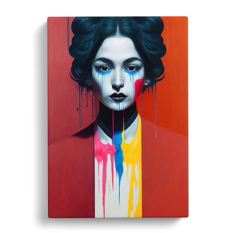 Painted Woman No.3 Abstract - Wall Art, 50cm H x 35cm W x 3cm D, Wrapped Canvas