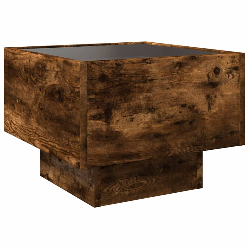 Dasaun 40cm W Manufactured Wood Bedside Table, Smoked Oak