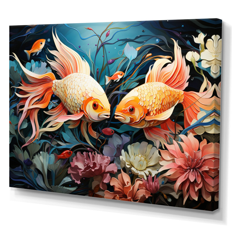 «Fishing Whimsical Waters III» - reproduction, H 34 po x l 44 po, Toile tendue