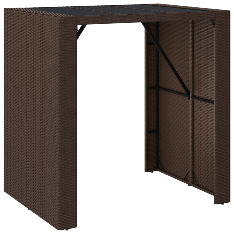 Lavel Rectangular Outdoor Bar Table , cm W 80cm cm D, 110cm H x 105cm L x 80cm D, Brown