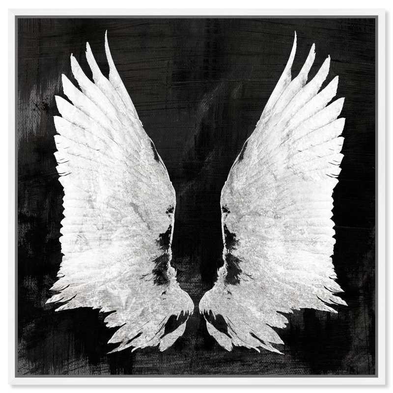" My Night Wings " Painting Print, 40" H x 40" W x 2" D, White