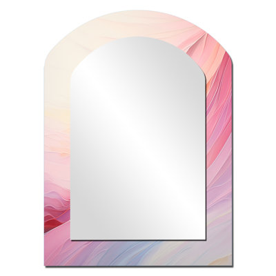 Ephemeral Rainbow Fantasy Arc I - Rainbow Arch Decorative Mirror, Traditional Asymmetrical Wall Mirror, Printed Metal Art