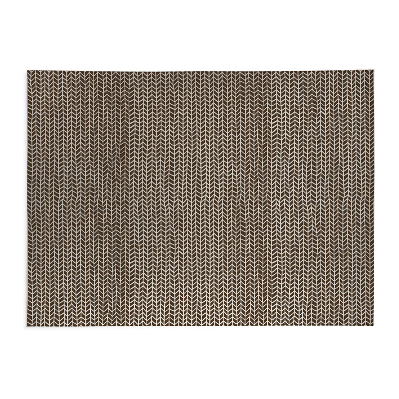 Tapis de cuisine Chevron Feather, Rectangulaire 3 pi x 5 pi, Brun moka
