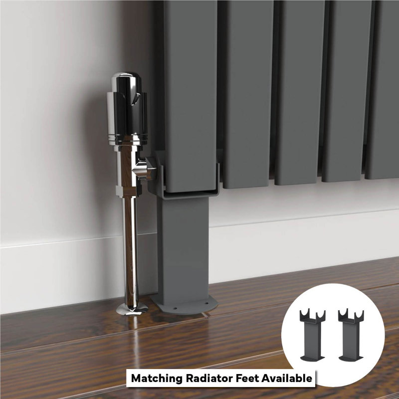 Designer Radiator, 62cm H x 16cm W x 3cm D, Grey