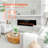 Delph Wall Mounted Electric Fireplace with Timer, Remote Control, Adjustable Flame Color, 700W/1400W-213102033