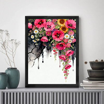 Art mural noir, nature morte et floral gothique, impression de cadre fantaisiste foncé rétro