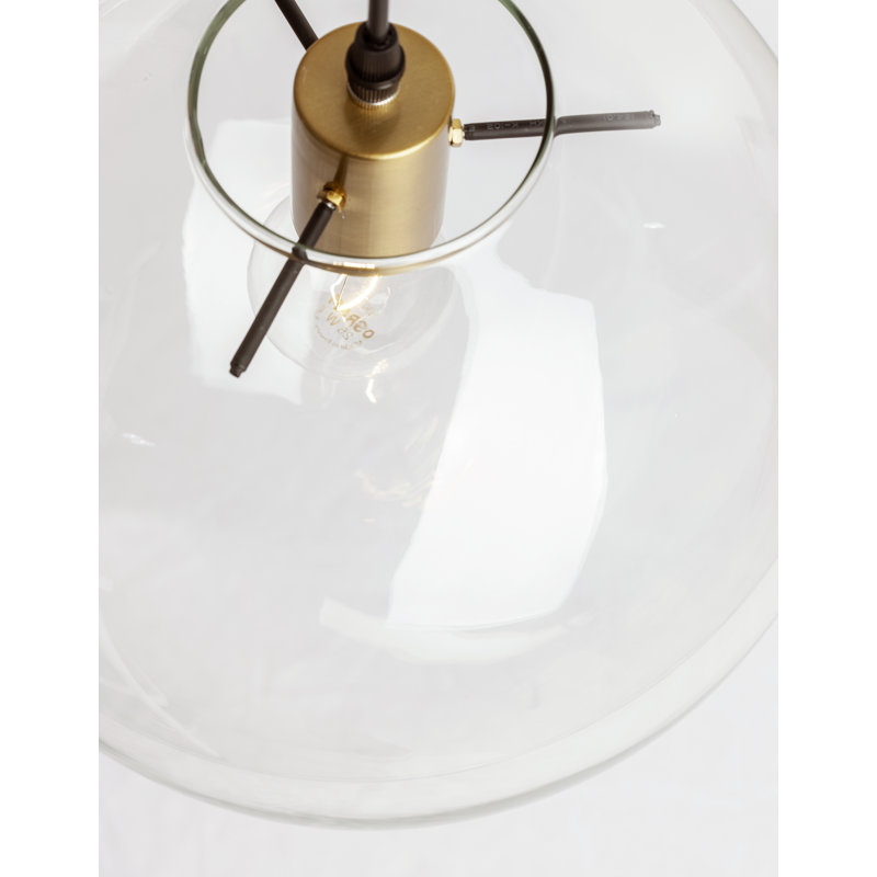 1 - Light Black Sphere Pendant, 187cm H x 30cm W x 30cm D