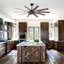 60" Industrial Ceiling Fan with Light Kit and Remote, 10-Blade Black/Walnut Fan, 4-Light E12 Socket, 6-Speed Reversible DC Motor