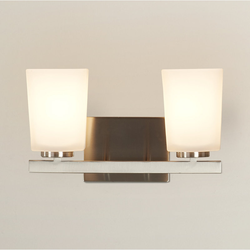 2 - Light Dimmable Vanity Light, Brushed Nickel