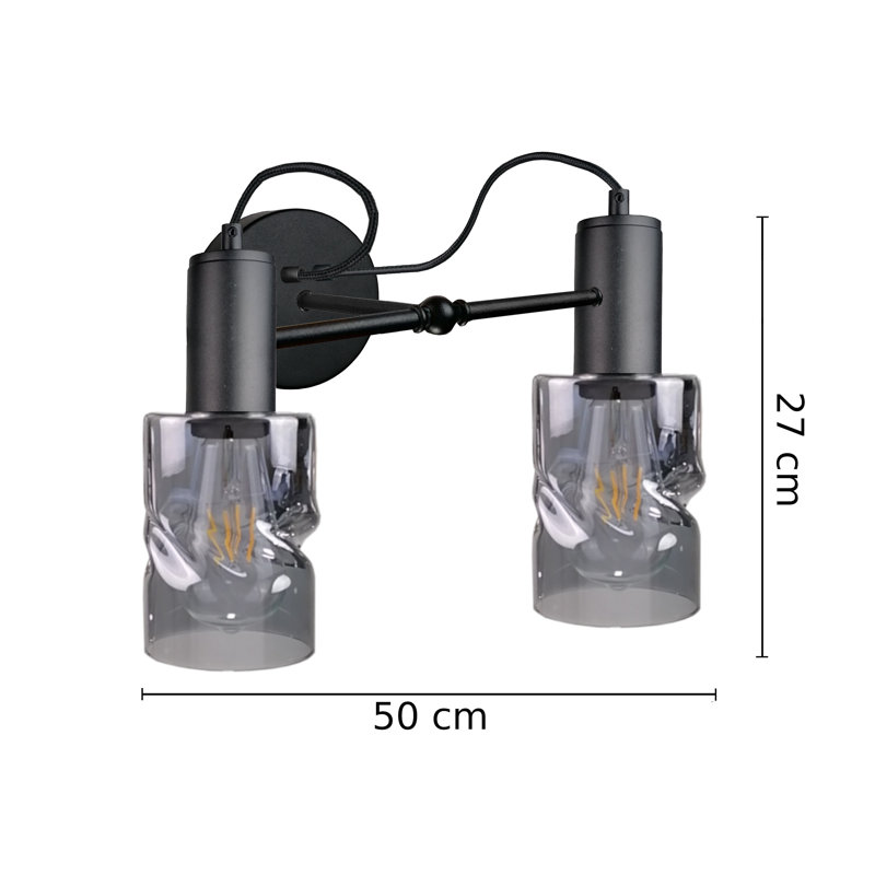 Obion Steel Armed Sconce, Black
