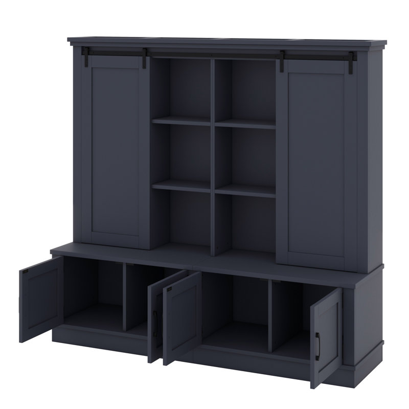 Decorative Tree-Style Entryway Cabinet With Sliding Storage Rails For Living Room & Hallway