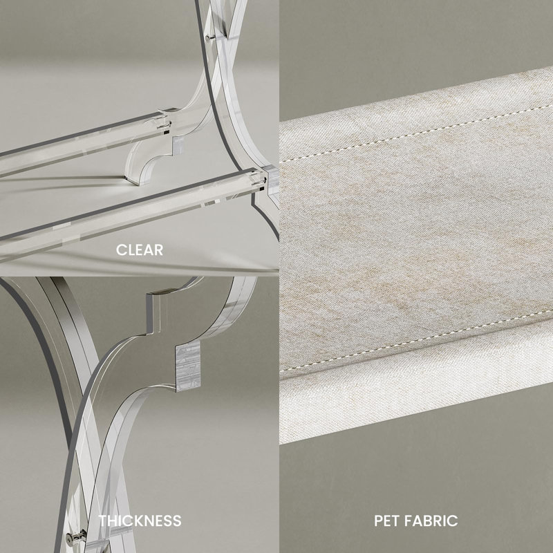 Clear Acrylic Foldable Luggage Rack with PET Fabric Shelf